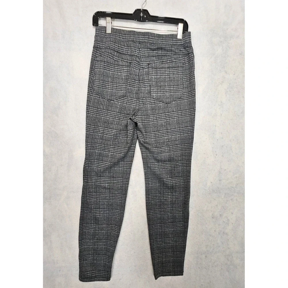 Halara Dress Pants M NEW Work Plex Pull On Grey Skinny Houndstooth Plaid Black